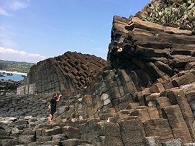 A weird and thrilling formation of columnar basalt