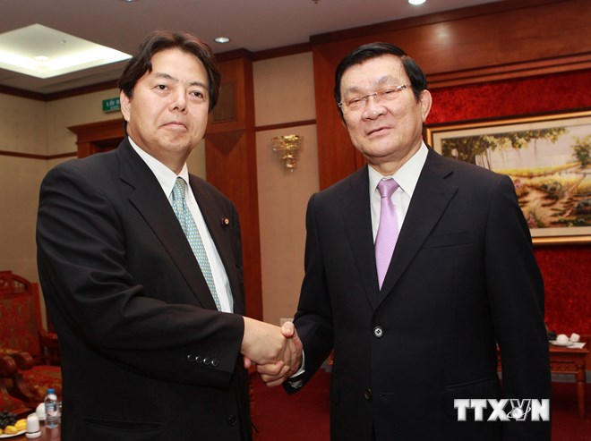 Chủ tịch nước Trương Tấn Sang tiếp Ngài Hayashi Yoshimasa, Bộ trưởng Nông Lâm Ngư nghiệp Nhật Bản.