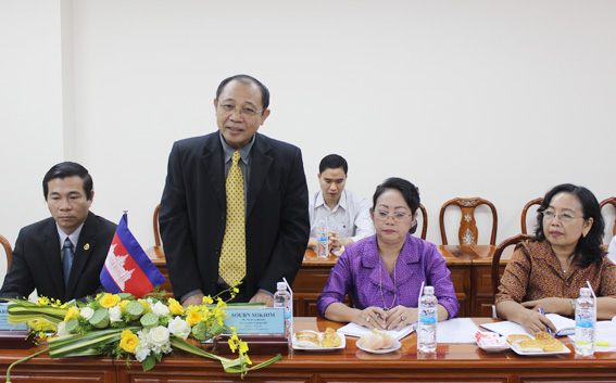 Mr Sourn Sokhim speaks at the working session 