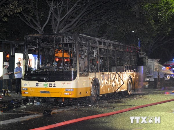 Hiện trường vụ nổ. (Nguồn: THX/TTXVN)