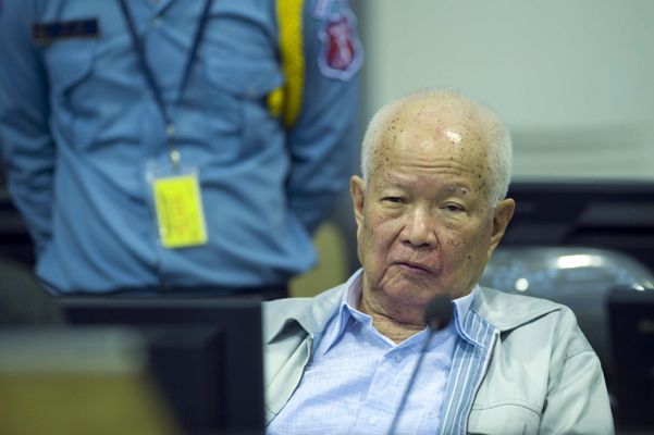 Bị cáo Khieu Samphan tại phiên tòa ECCC ở Phnom Penh vào năm ngoái. Ảnh: AFP - TTXVN