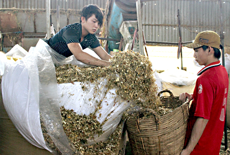 Một công ty ở huyện Cẩm Mỹ sản xuất thức ăn chăn nuôi xuất khẩu sang Nhật Bản và Hàn Quốc.