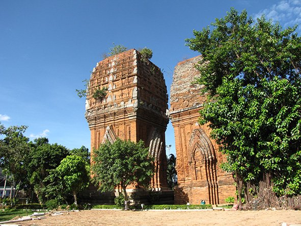 Doi Tower (twin towers) in the central coast province of Binh Dinh 