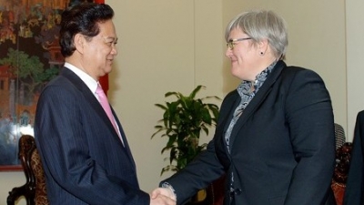 PM Nguyen Tan Dung receives WB Vice President and Special Envoy for climate change, Rachel Kyte. (Credit: chinhphu.vn)