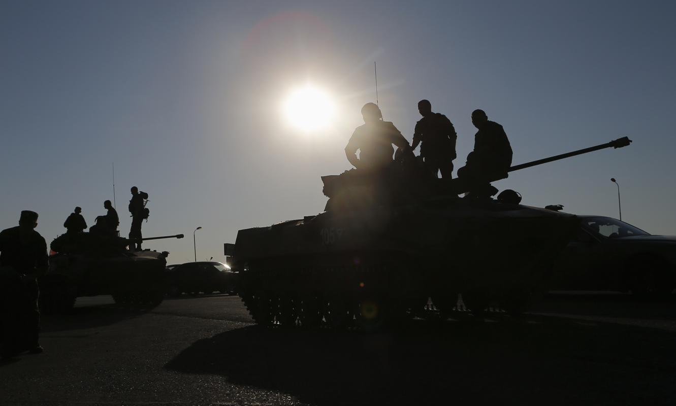 Xe tăng Nga tại vùng Kamensk-Shakhtinsky, thuộc vùng Rostov hôm 25/8 (Nguồn: AFP)