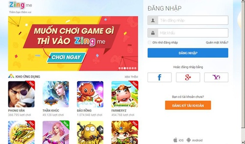 The front page of Vietnamese social network Zing Me, which is operated by VNG Corporation. According to the new circular issued by the Ministry of Information and Communications, the network must discard illegal contents within three hours after the authorized government agencies require or it detects