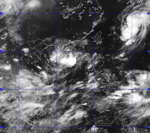 Ảnh vệ tinh về hoạt động của Áp thấp nhiệt đới rạng sáng ngày 7/9 - Nguồn: Nchmf.gov