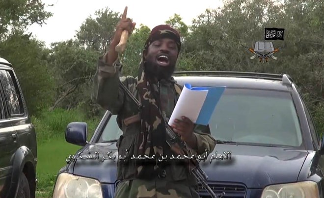 Abubakar Shekau trong một đoạn video phát hôm 24/8 (Nguồn: AFP)