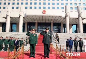 Defence Minister General Phung Quang Thanh (left) and his Chinese counterpart Chang Wanquan (Photo: VNA)