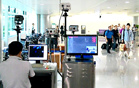 Travellers' body temperature scanned at Tan Son Nhat airport.
