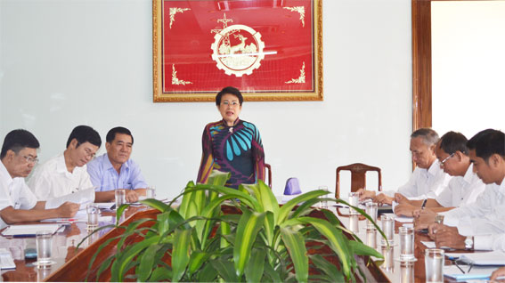 Đồng chí Phan Thị Mỹ Thanh, phát biểu tại buổi làm việc.
