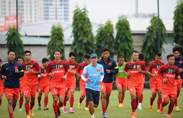 ĐTVN tập luyện chuẩn bị tranh tài tại AFF cup 2014 