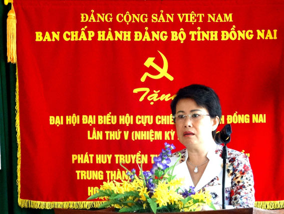 Phó bí thư Tỉnh ủy Phan Thị Mỹ Thanh phát biểu tại hội nghị.