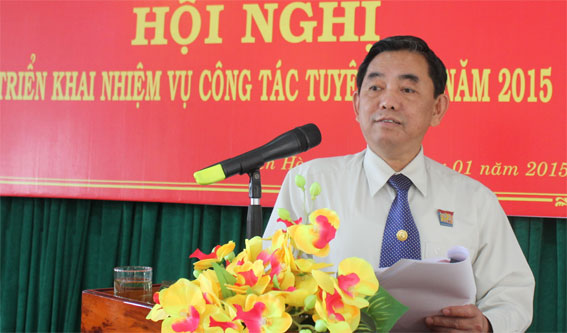 Trưởng Ban Tuyên giáo Tỉnh ủy triển khai nhiệm vụ công tác tuyên giáo năm 2015.