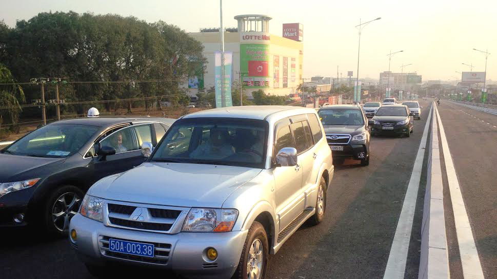 Cầu vượt Amata chỉ dành cho xe ô tô lưu thông