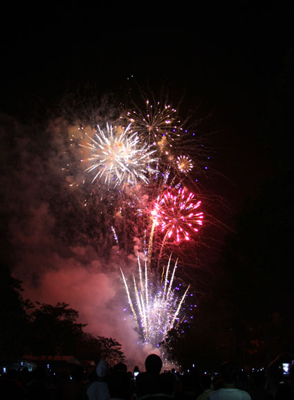 Bien Hoas sky lit up with sparkling fireworks
