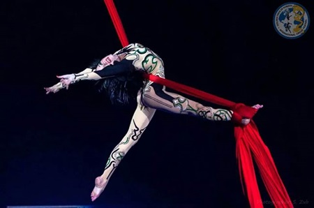 Big top: A Russian artist performs acrobatics. Vietnamese, Russian and Belarusian artists will entertain audiences across Viet Nam from this Sunday.