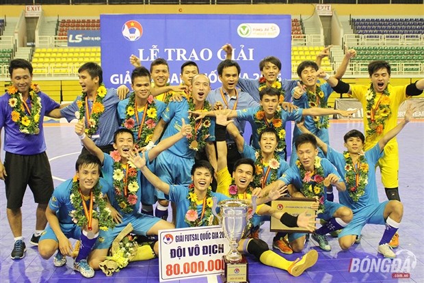 Sanna Khánh Hòa vô địch giải Futsal Quốc gia 2015. (Nguồn: bongda.com.vn)