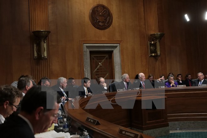 Toàn cảnh một phiên họp của Ủy ban đối ngoại Thượng viện Mỹ tại Washington. (Nguồn: AFP/TTXVN)