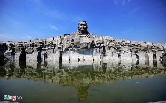 Monument of Vietnamese Heroic Mother seen from aerial cameras