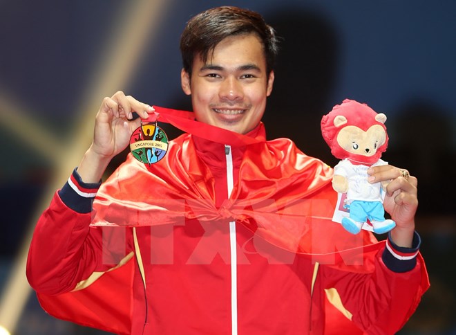 Nguyễn Tiến Nhật là người giành huy chương vàng đầu tiên cho Việt Nam. (Ảnh: TTXVN)