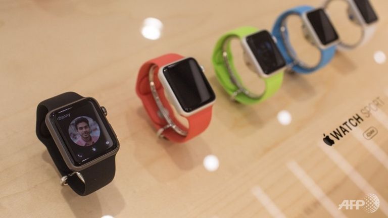 The new Apple Watch is seen on display at a store on April 24, 2015 in Tokyo, Japan. (Photo: Chris McGrath/Getty Images/AFP)