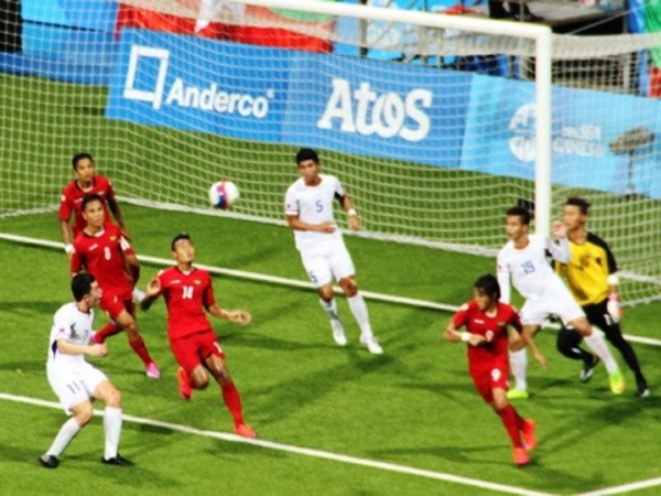 U23 Myamar (áo đỏ) đang có chuỗi trận toàn thắng tại SEA Games 28. (Ảnh: AFF)