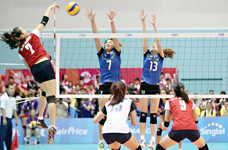 Tuyển nữ bóng chuyền Việt Nam chưa thể vượt qua tuyển nữ  Thái Lan.  Ảnh: VNN