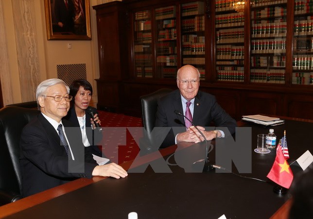 Tổng bí thư Nguyễn Phú Trọng gặp gỡ các nghị sĩ Hoa Kỳ