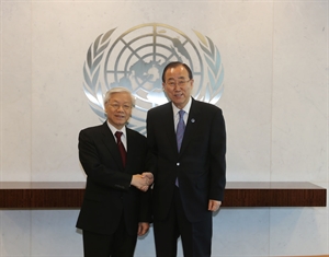 Party General Secretary Nguyen Phu Trong and Secretary General Ban Ki-moon.