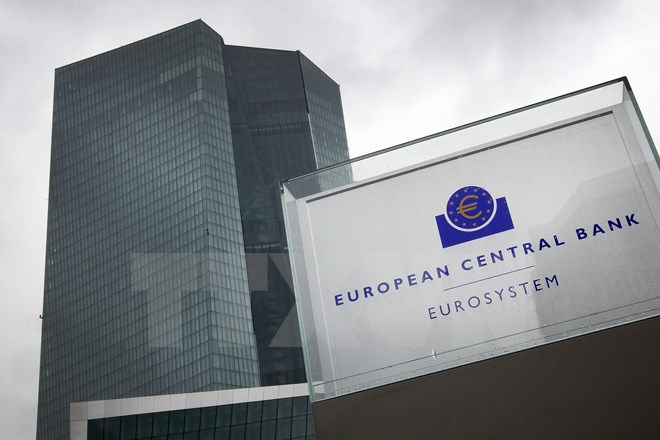 Trụ sở Ngân hàng Trung ương châu Âu (ECB) ở Frankfurt am Main. (Nguồn: AFP/TTXVN)