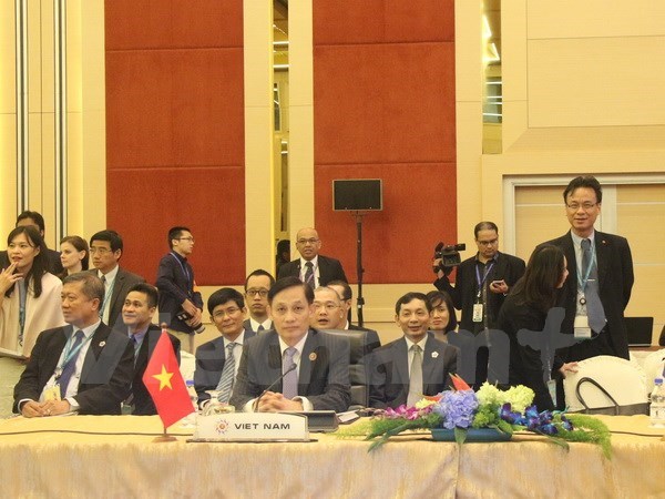 Thứ trưởng Lê Hoài Trung, Trưởng SOM Việt Nam tại các hội nghị. (Ảnh: Vietnam+)