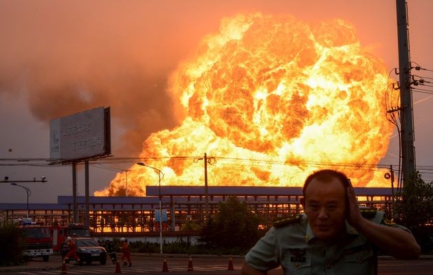 Hiện trường vụ nổ. (China Daily/Reuters)