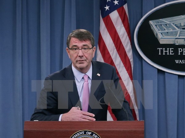 Bộ trưởng Quốc phòng Mỹ Ashton Carter. (Ảnh: AFP/TTXVN)