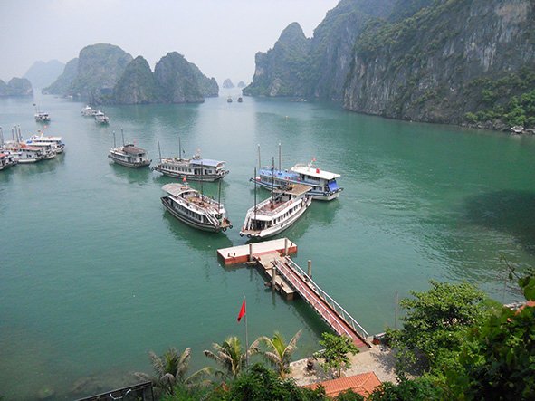 Part of Halong Bay seen from Sung Sot Cave