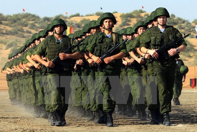 Binh sỹ Nga trong một cuộc tập trận. (Nguồn: AFP/TTXVN)