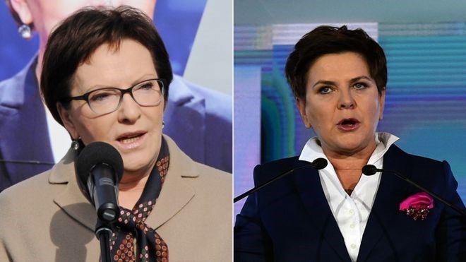 Thủ tướng Ewa Kopacz (trái) và ứng viên Beata Szydlo. (Nguồn: AP/AFP)