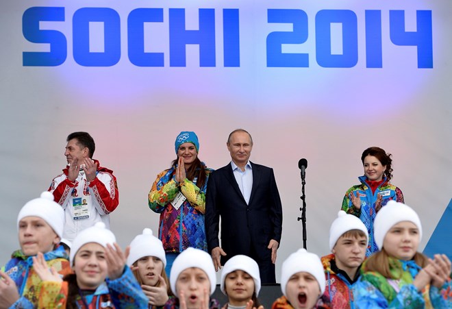 Tổng thống Putin tham dự một sự kiện trong dịp tổ chức Olympic Sochi 2014. (Ảnh: Reuters) 