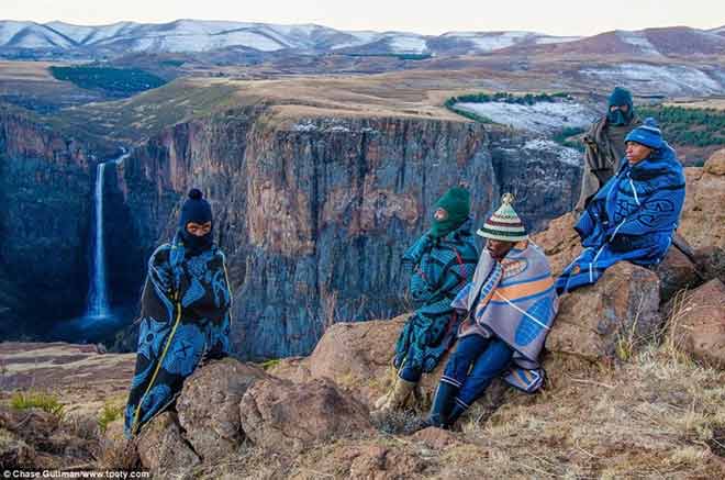 Young Travel Photographer of the Year 2015 - Winner - Chase Guttman from the USA, aged 18, won his category with this photo of a Lesotho Basuto tribal leader and local shepherds near Semonkong, Lesotho