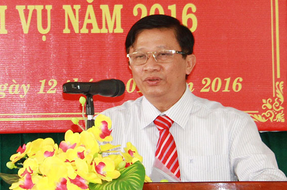 Đồng chí Đặng Mạnh Trung, ủy viên Ban TVTU, Trưởng ban Tuyên giáo Tỉnh ủy phát biểu tiếp thu ý kiến chỉ đạo của Phó bí Thư Tỉnh ủy Phan Thị Mỹ Thanh.