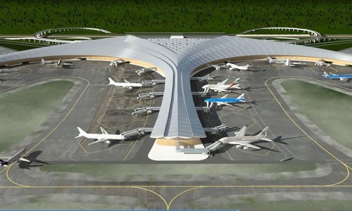 A graphic image of Long Thanh Airport in southern province of Dong Nai