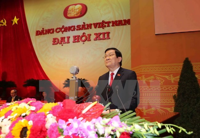 Politburo member and President Truong Tan Sang delivered the opening speech at the 12th National Party Congress