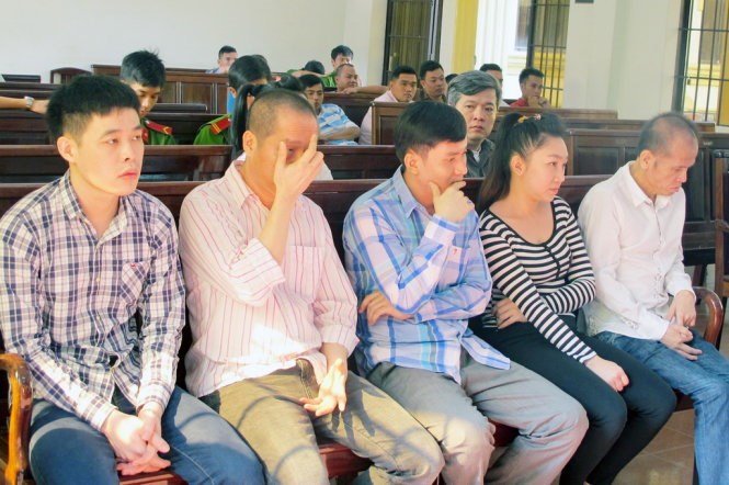 The defendants at a court in Dong Nai Province on January 22.