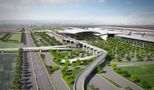 Graphic image of Long Thanh International Airport, which will be built in southern Dong Nai