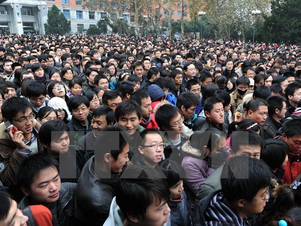 Các học sinh Trung Quốc tại thành phố Hợp Phì, tỉnh An Huy. (Nguồn: AFP/TTXVN)