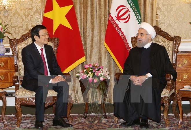 Chủ tịch nước Trương Tấn Sang hội đàm với Tổng thống Iran Hassan Rouhani