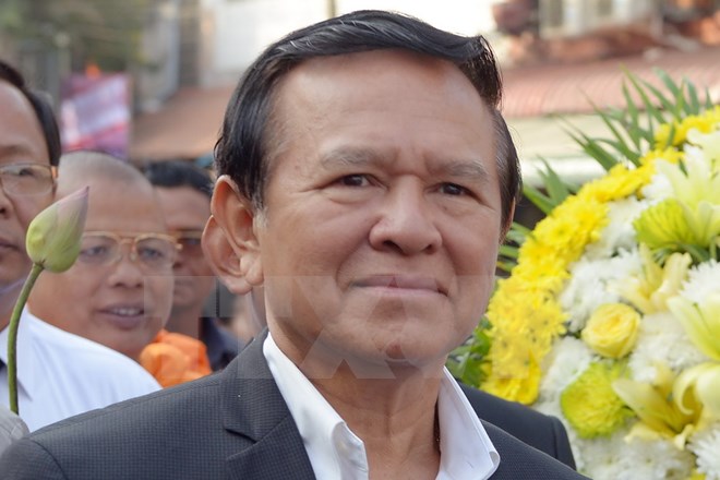 Phó Chủ tịch đảng Cứu nguy dân tộc Campuchia (CNRP) Kem Sokha. (Ảnh: THX/TTXVN)