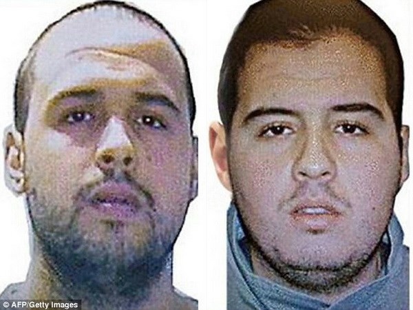 Ibrahim El Bakraoui (phải) và em trai Khalid El Bakraoui. (Nguồn: AFP)