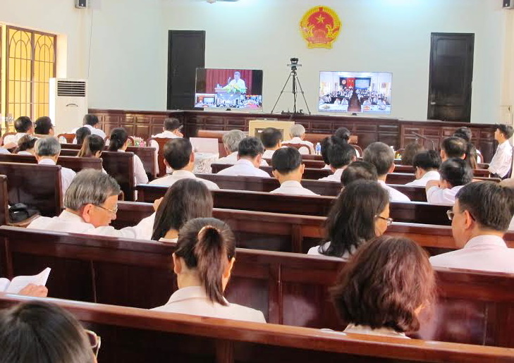 Các đại biểu tham dự tập huấn trực tuyến tại điểm cầu Đồng Nai 