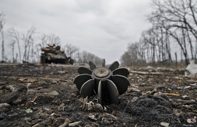 Cảnh hoang tàn ở Donbass. (Nguồn: AP)